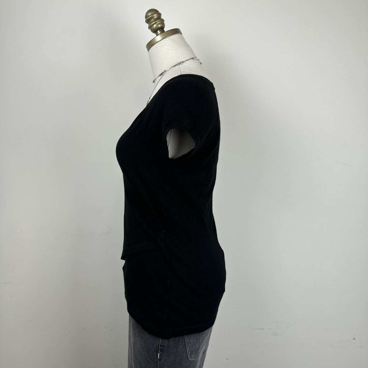 Vintage Smart Set Black Short Sleeve Knit Wrap Top – view 5