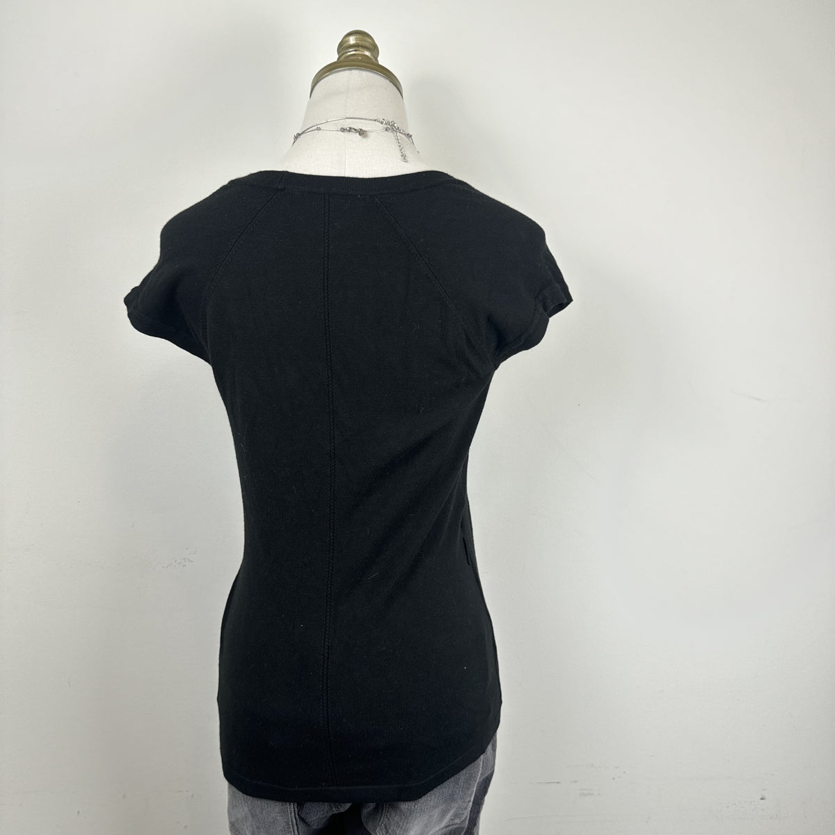Vintage Smart Set Black Short Sleeve Knit Wrap Top – view 6
