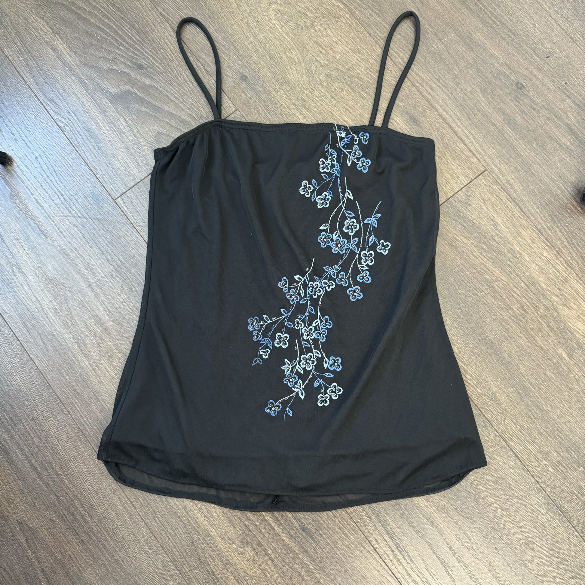 90s Mesh Overlay Sleeveless Floral Top – view 7