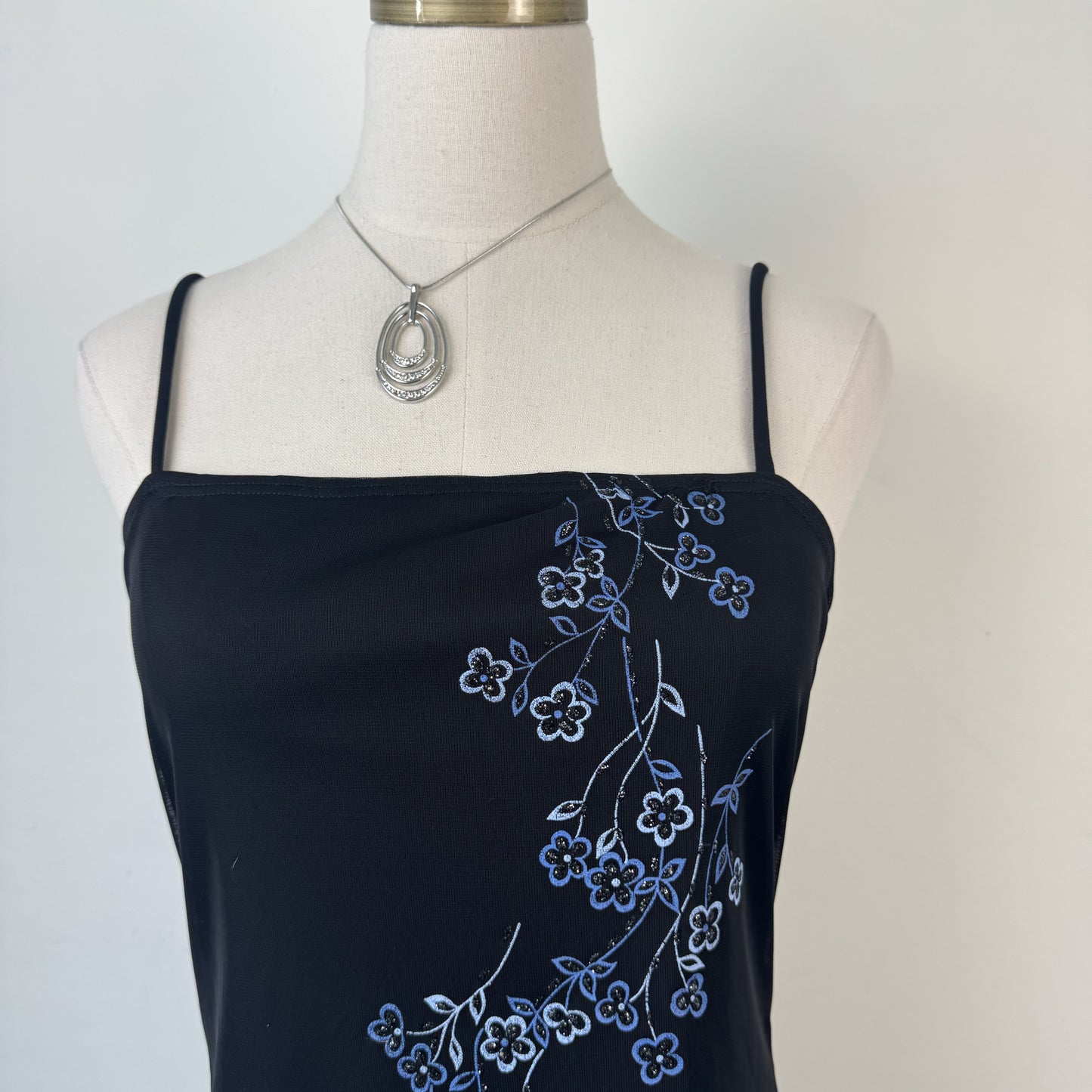 90s Mesh Overlay Sleeveless Floral Top – view 2