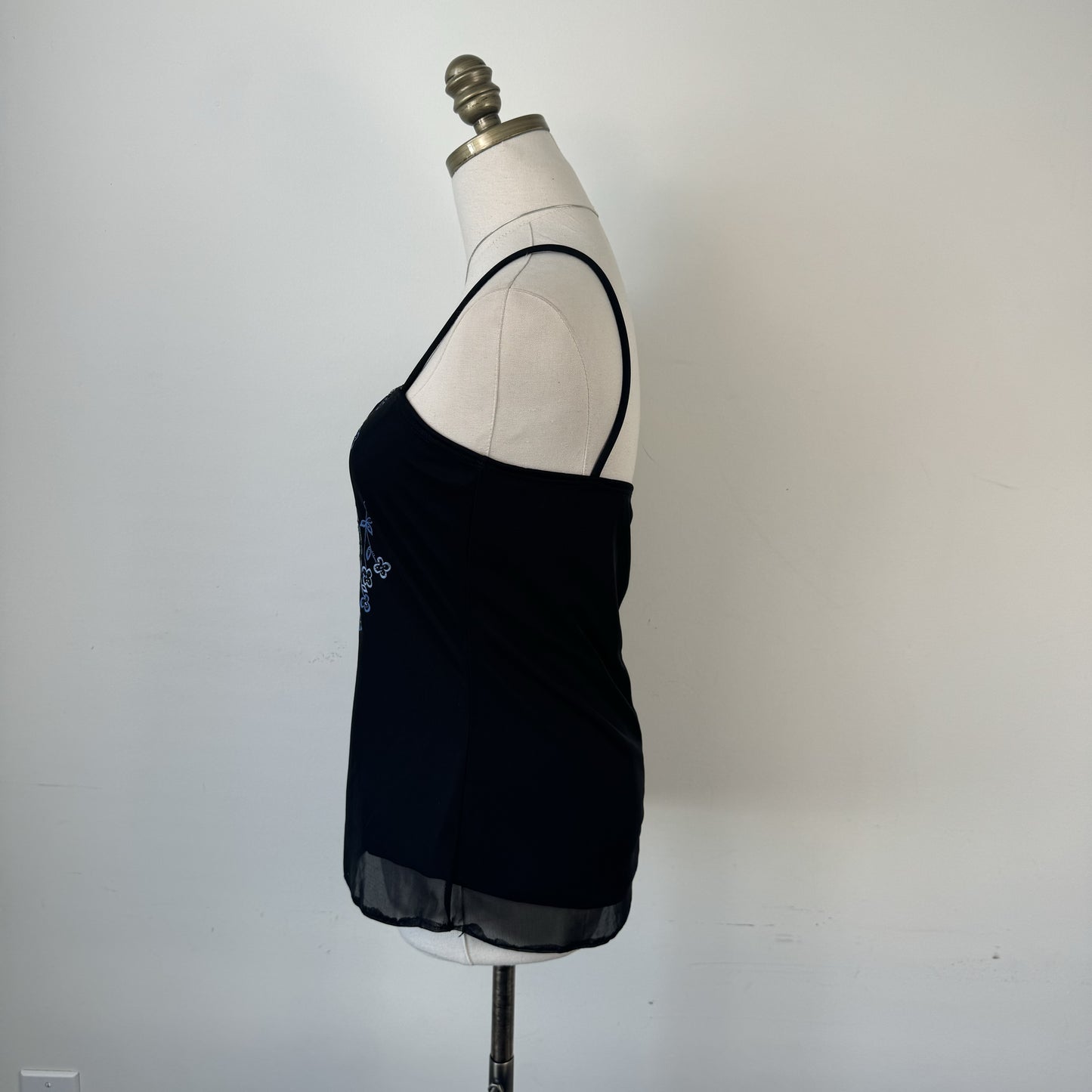 90s Mesh Overlay Sleeveless Floral Top – view 4