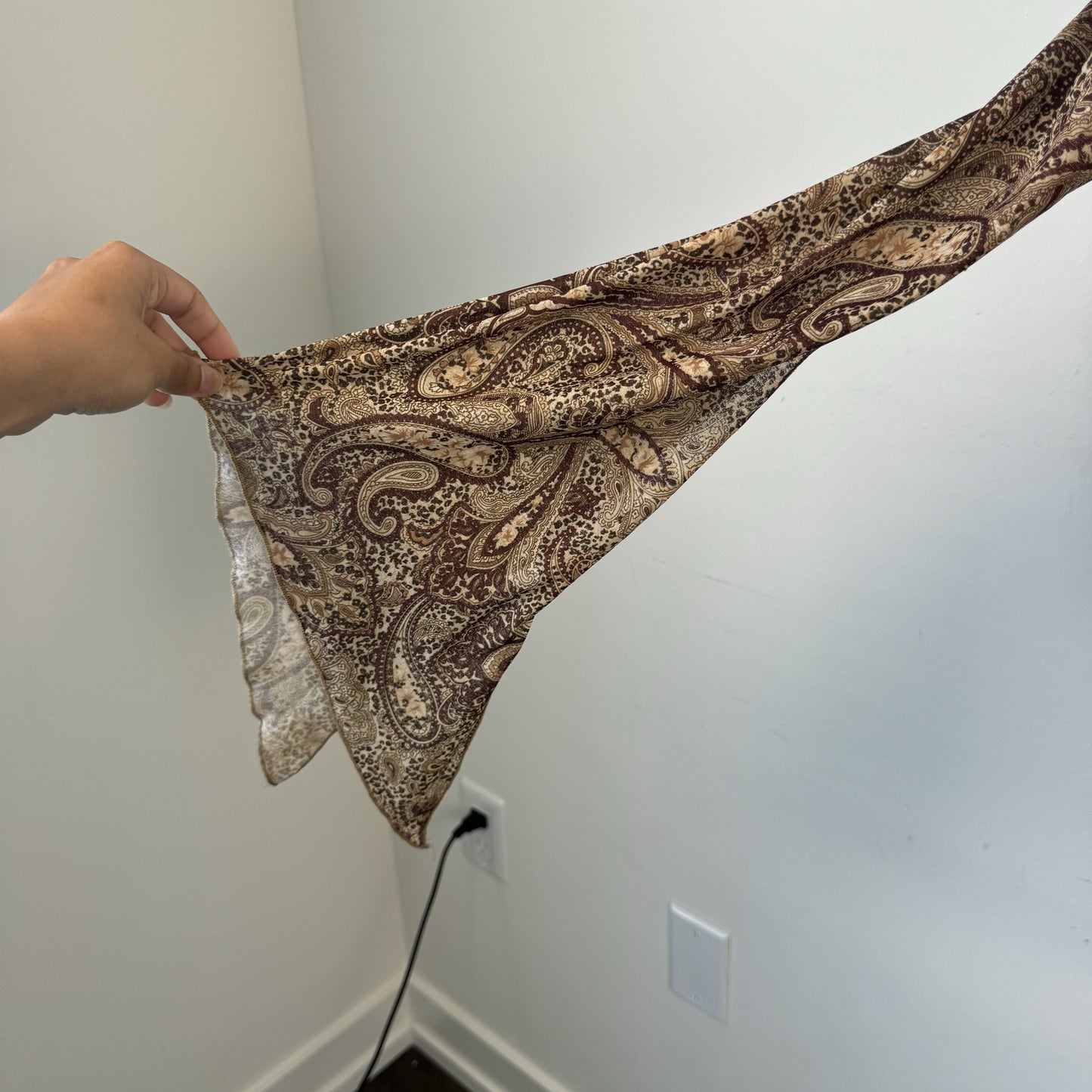 Vintage Fairy Paisley Print Bell Sleeve Mesh Lace Trim Top – view 6