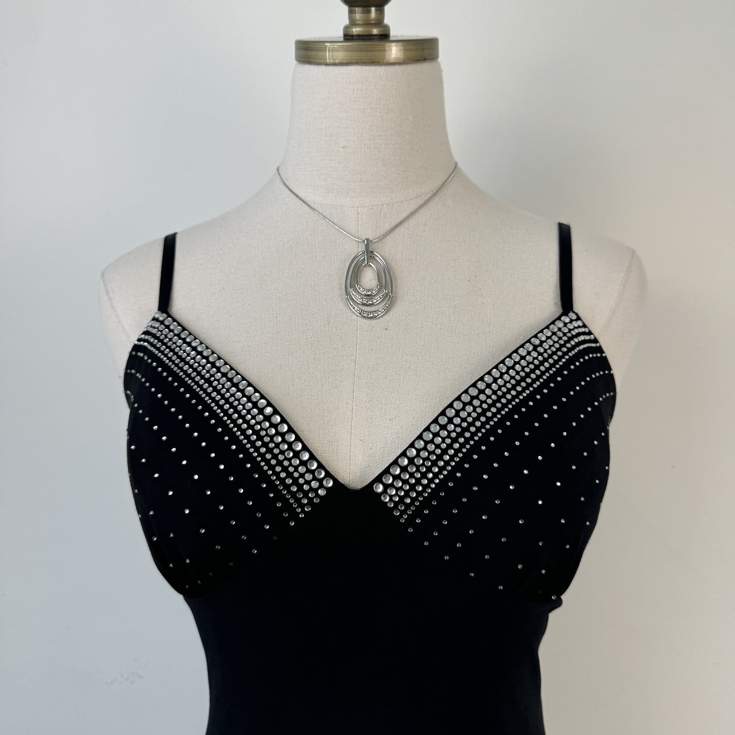 Black Rhinestone Babydoll Cami Top – view 2