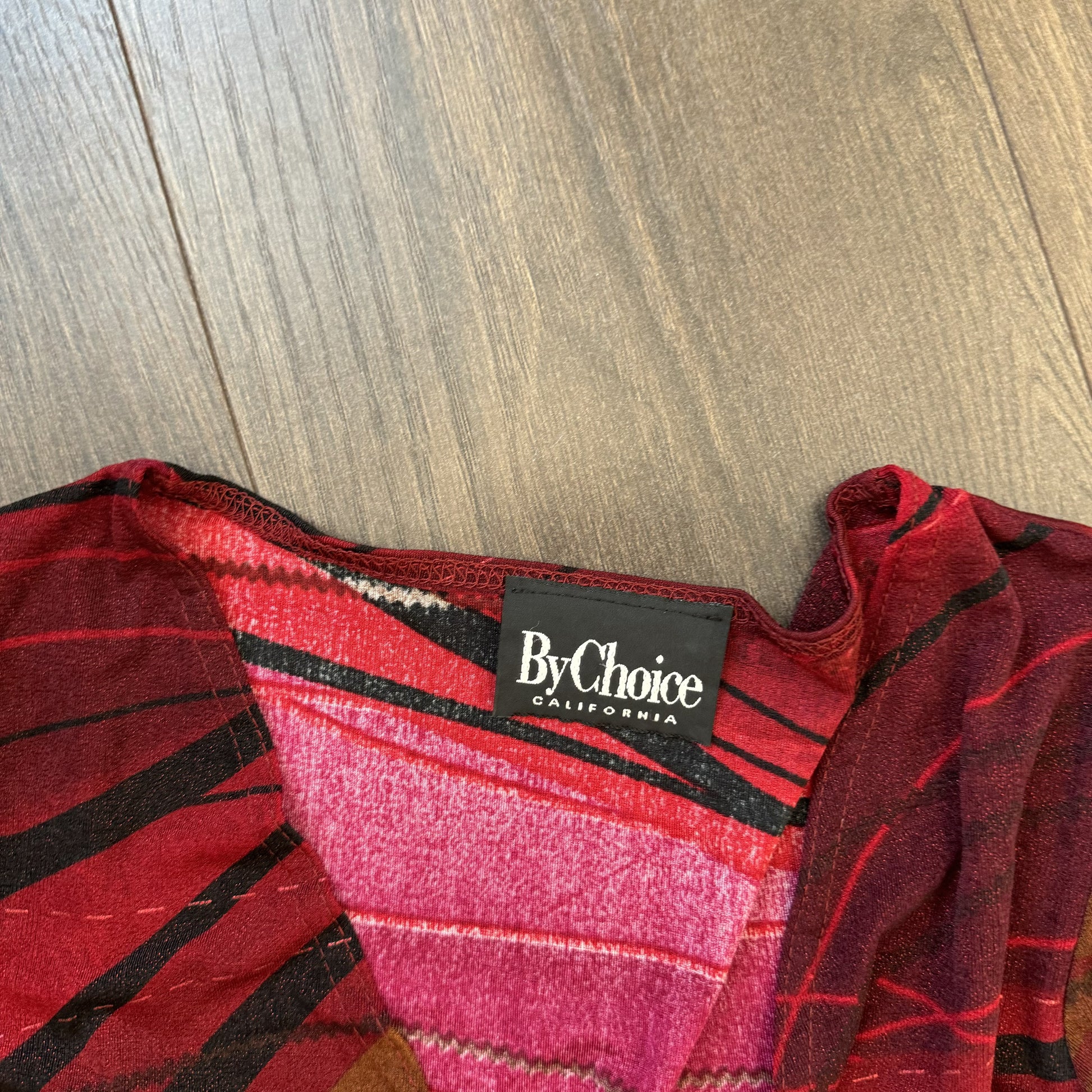 Vintage Dark Red Fitted Wrap Bust Top – view 7