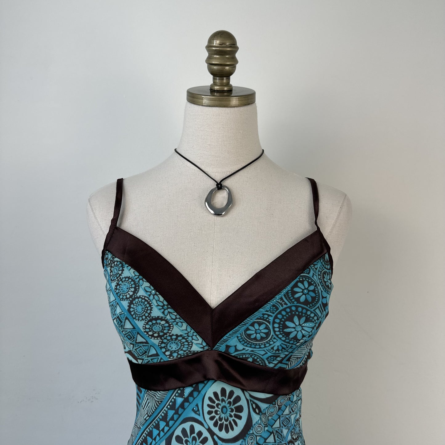 Vintage Chiffon  Babydoll Cami Top with Asymmetric Hem – view 2