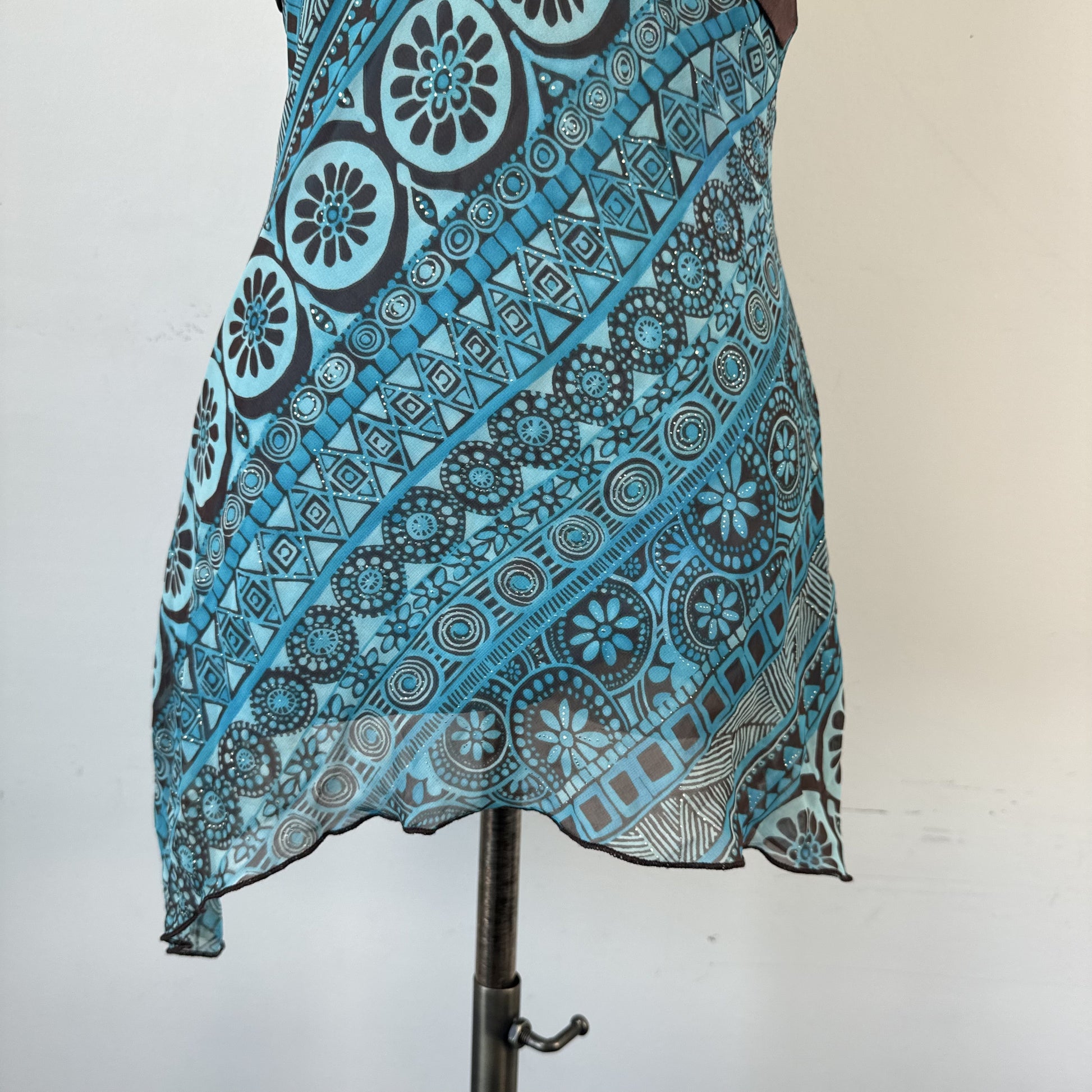 Vintage Chiffon  Babydoll Cami Top with Asymmetric Hem – view 3