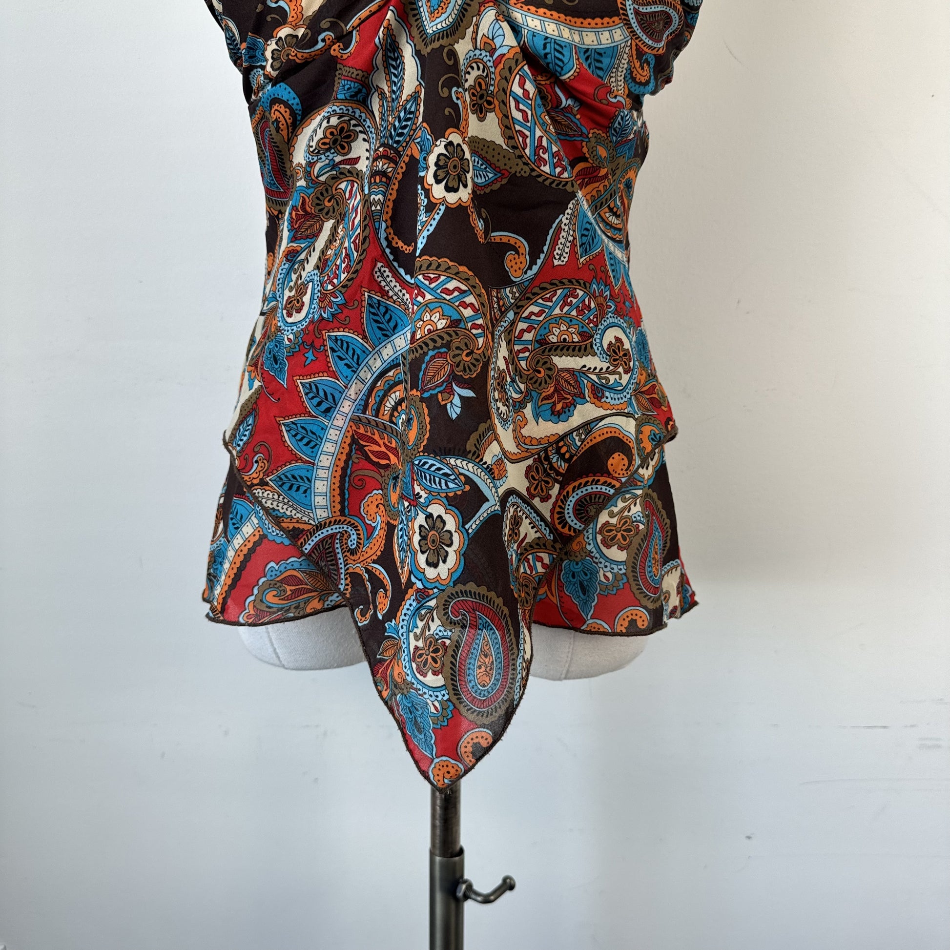 Vintage Red Brown Paisley Halter Top – view 3
