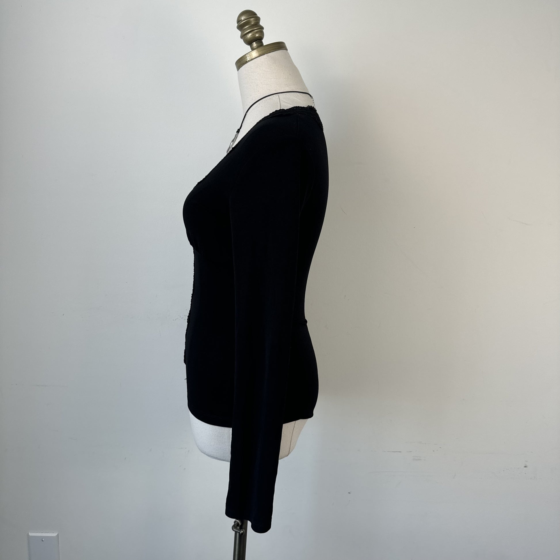 Vintage Le Chateau Fitted Lace Bell Sleeve Top – view 4