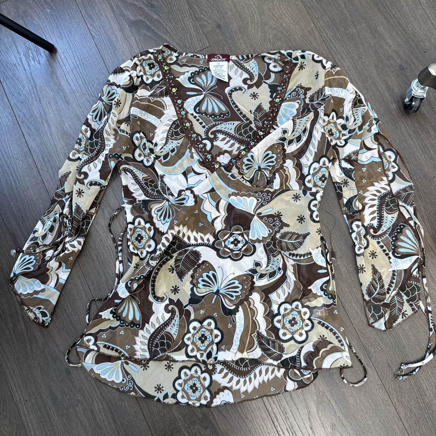 Vintage Fairy Chiffon Semi Sheer Floral Top – view 8