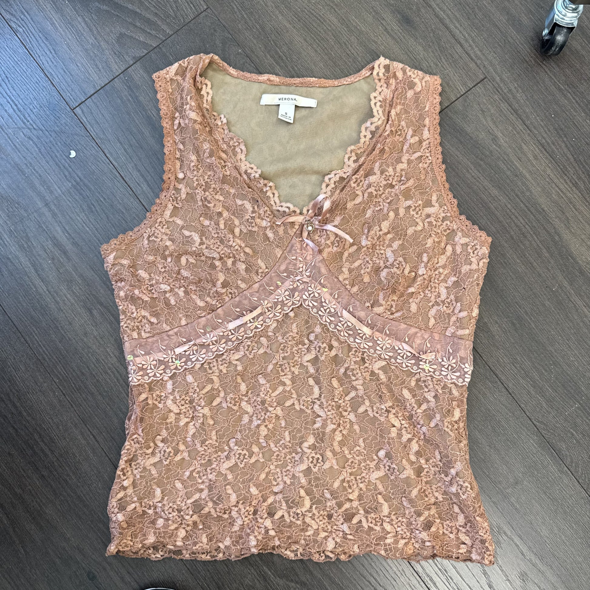 Y2K Pink Lace Mesh Sweetheart Babydoll Cami Top – view 8
