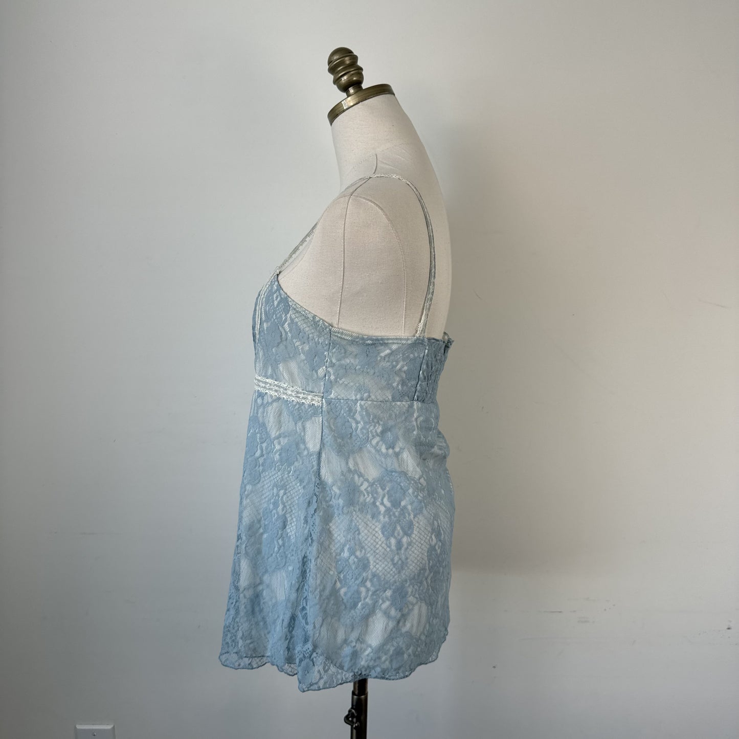 Vintage Studio Y Sky Blue & Cream Lace Cami Top – view 3