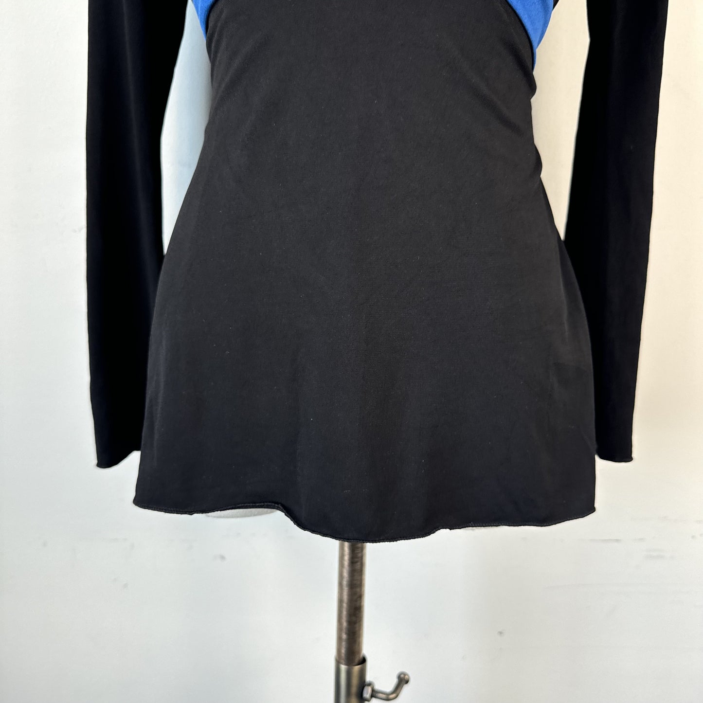 Vintage Blue & Black  Babydoll  Tie Up Wrap Top – view 8