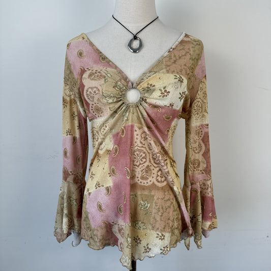 Vintage Fairycore Bell Sleeve Babydoll Top