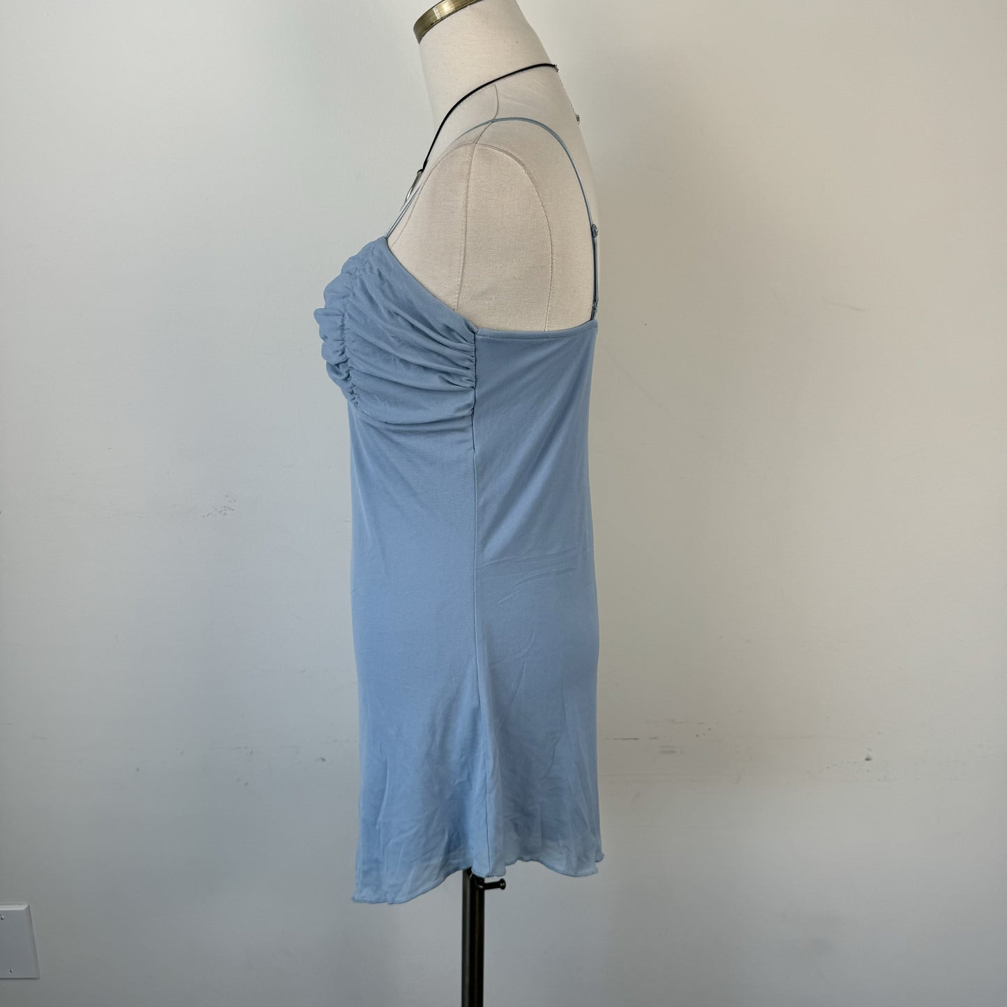 Y2K Blue Double-Layer Mesh Fairycore Cami / Mini Dress – view 4