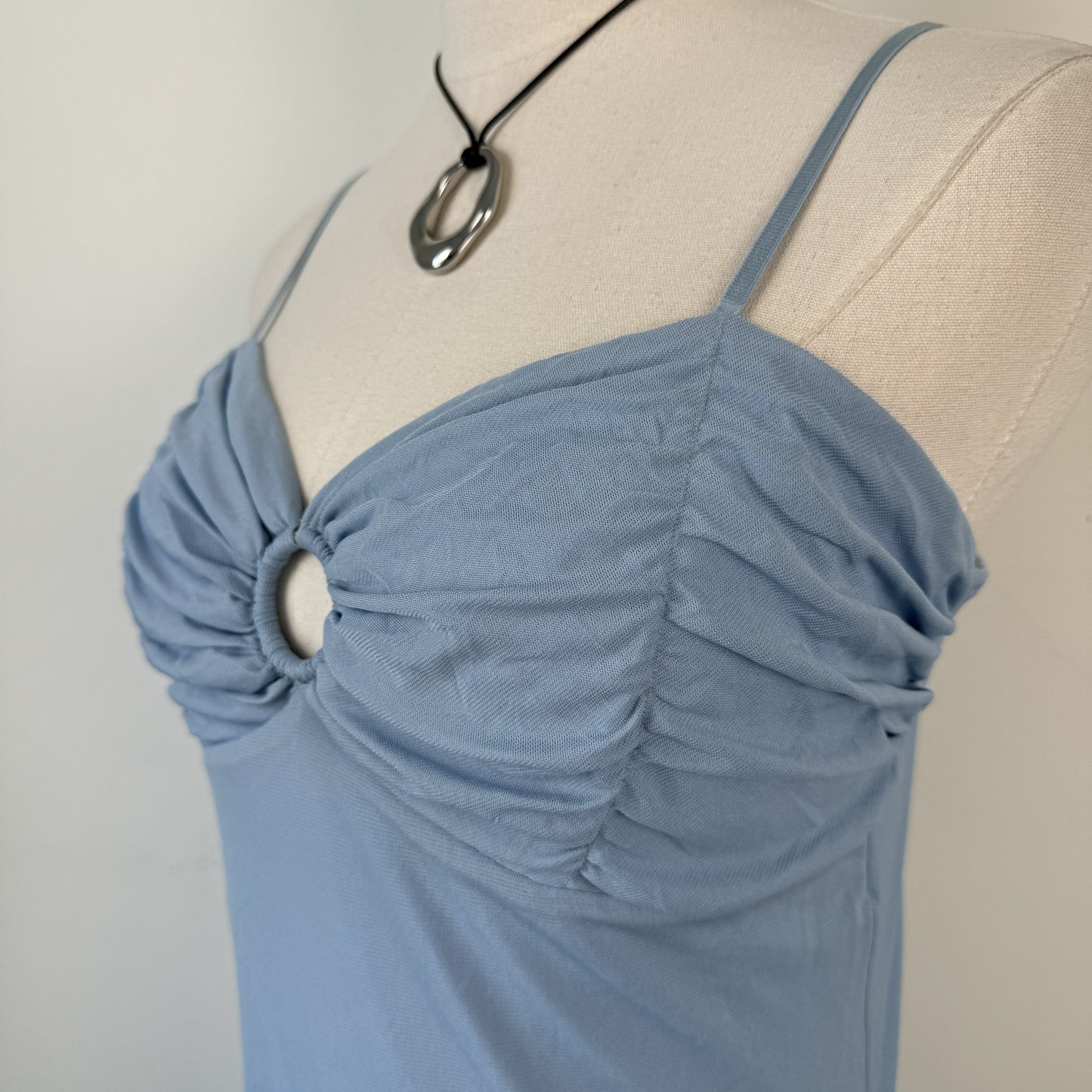 Y2K Blue Double-Layer Mesh Fairycore Cami / Mini Dress – view 10
