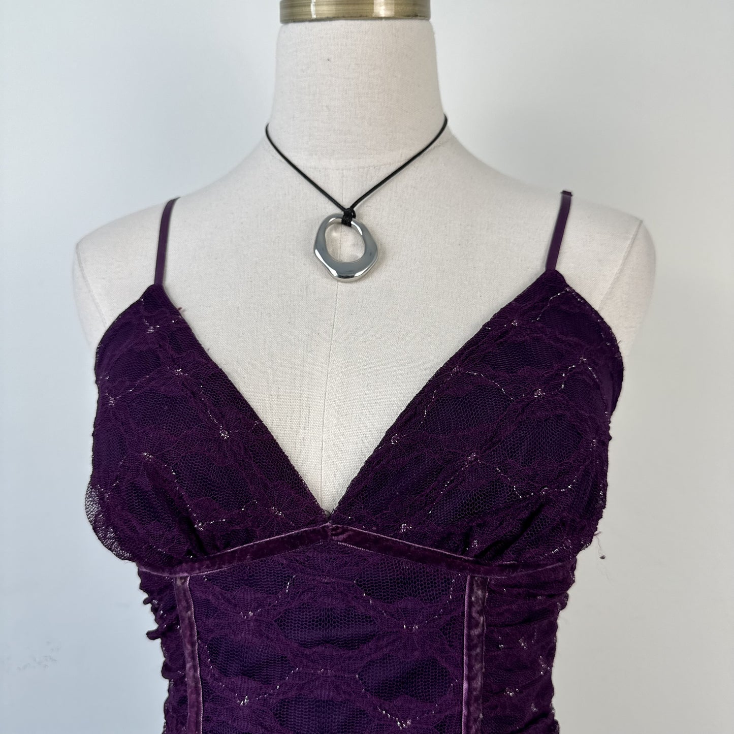 90s Purple Mesh Heart Moon Star Babydoll Cami Top – view 9