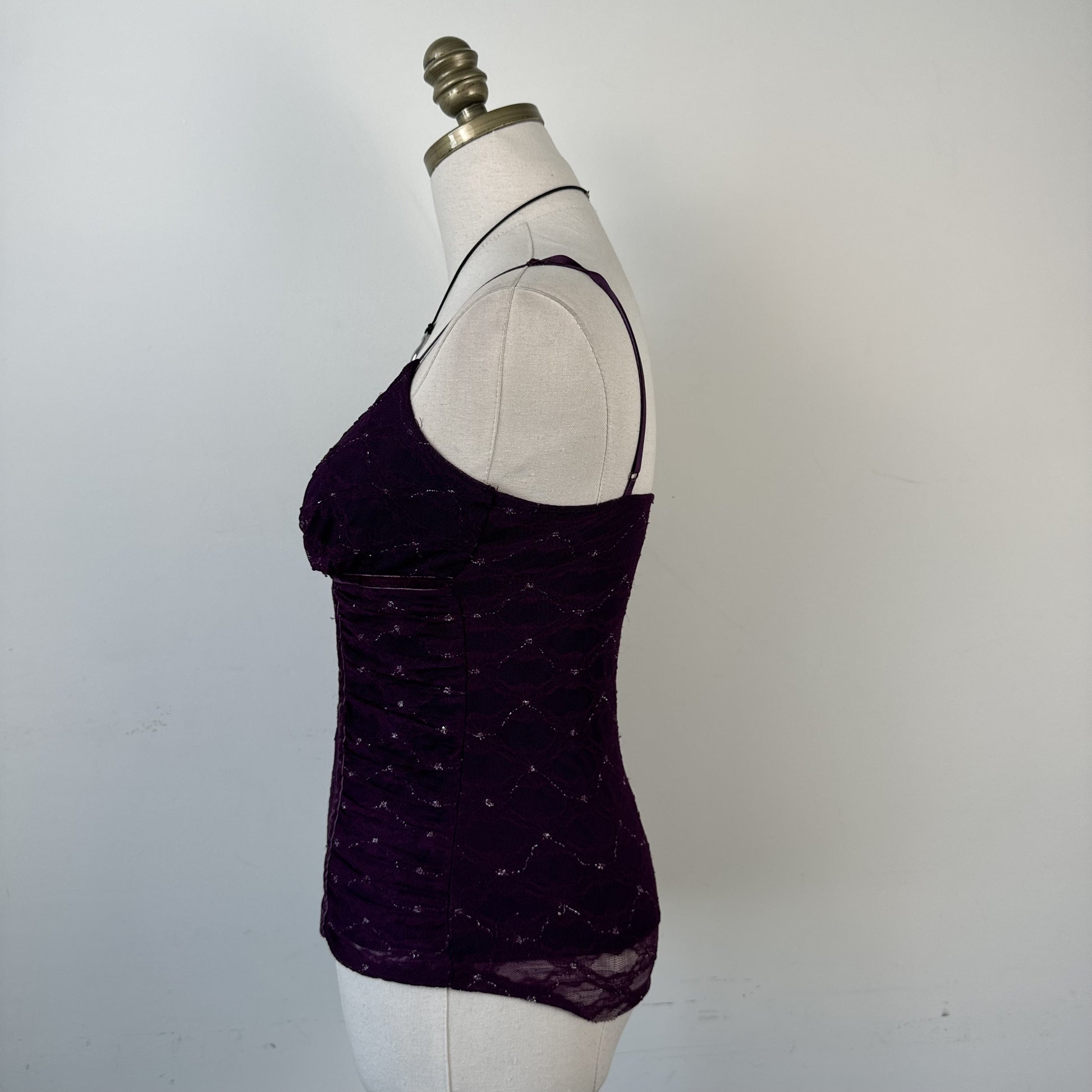 90s Purple Mesh Heart Moon Star Babydoll Cami Top – view 6