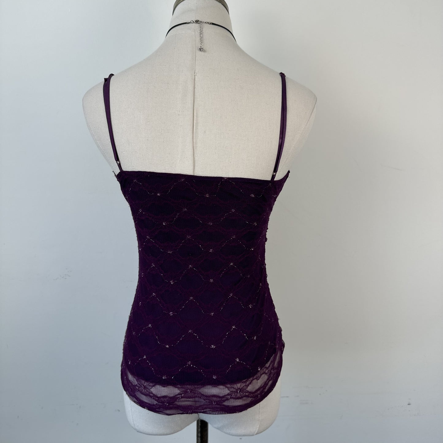 90s Purple Mesh Heart Moon Star Babydoll Cami Top – view 7