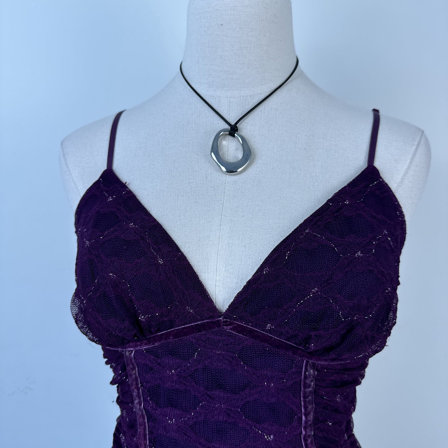 90s Purple Mesh Heart Moon Star Babydoll Cami Top – view 11