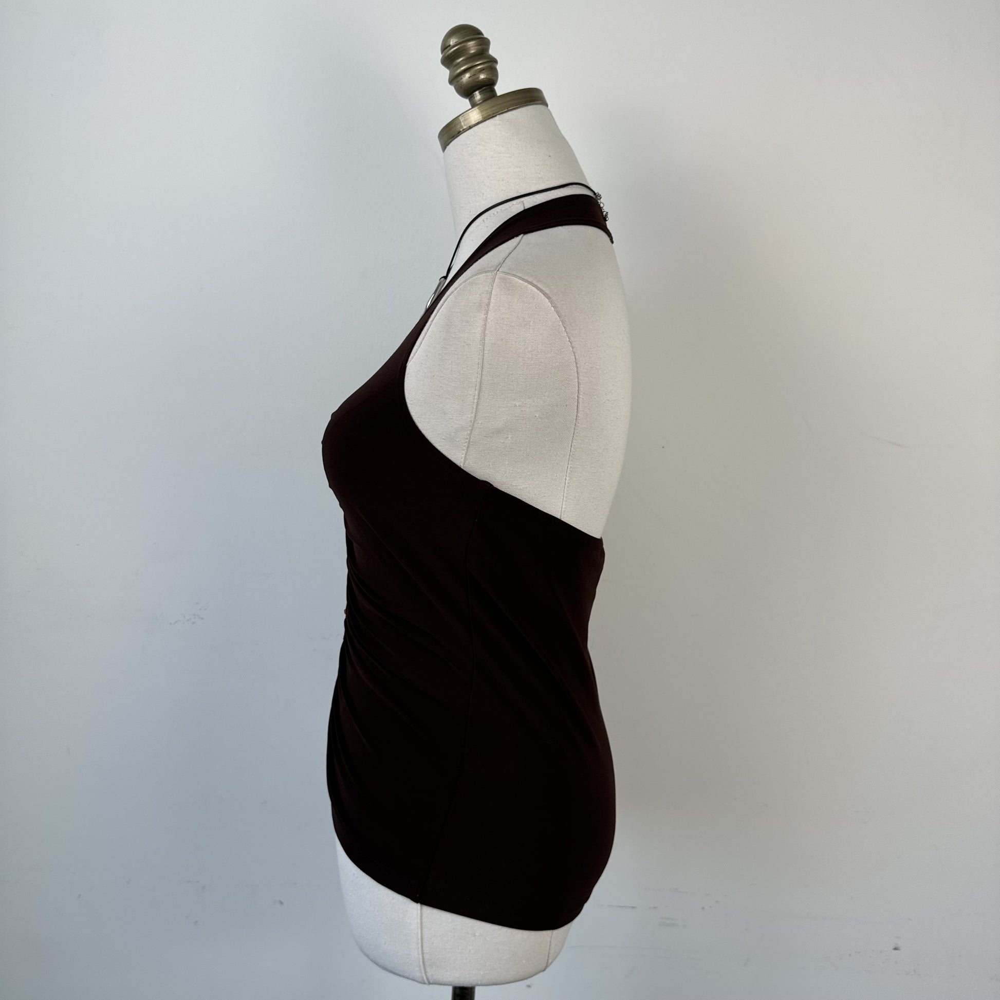 Vintage Brown Sequin Detail Halter Top – view 6