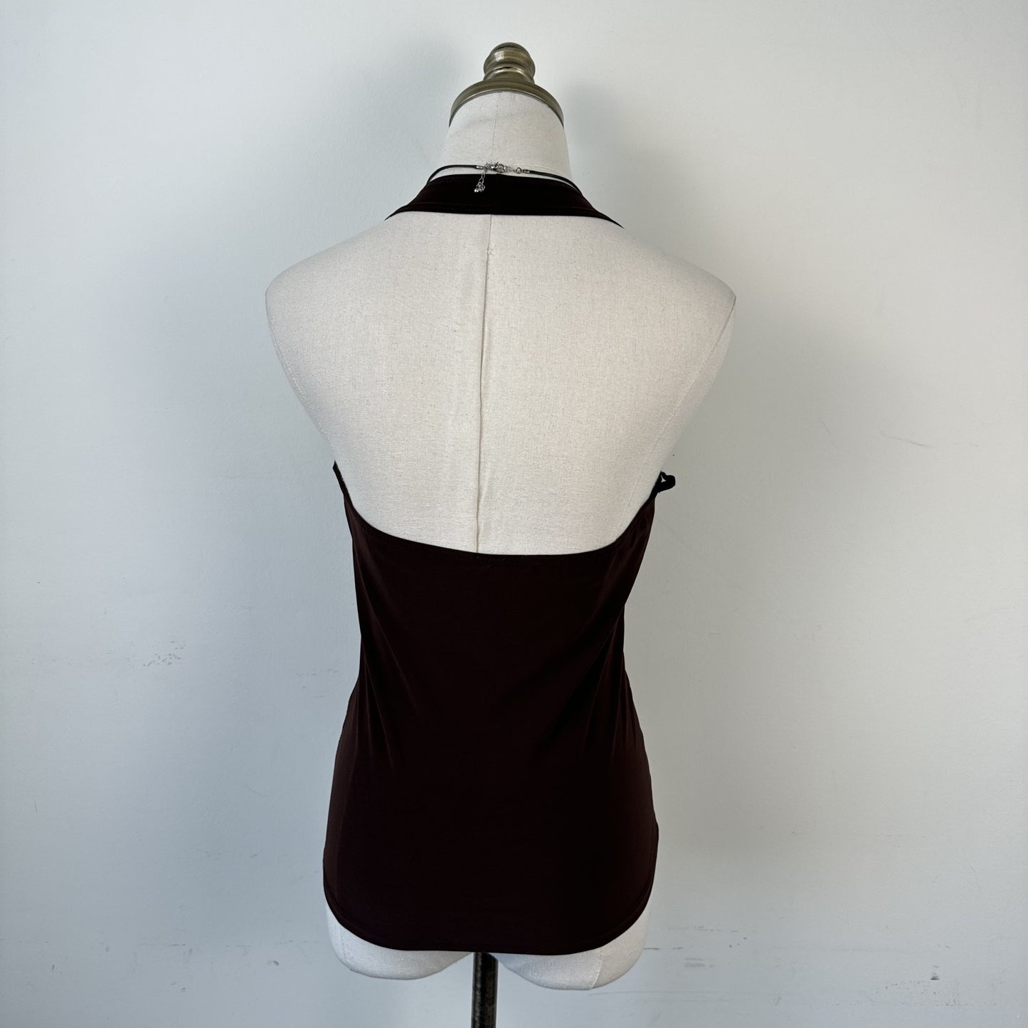 Vintage Brown Sequin Detail Halter Top – view 7