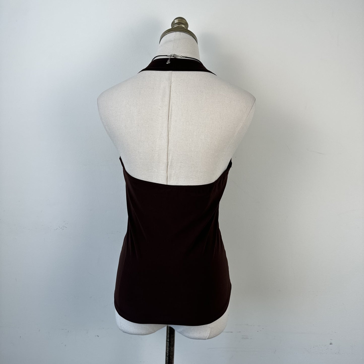Vintage Brown Sequin Detail Halter Top – view 8