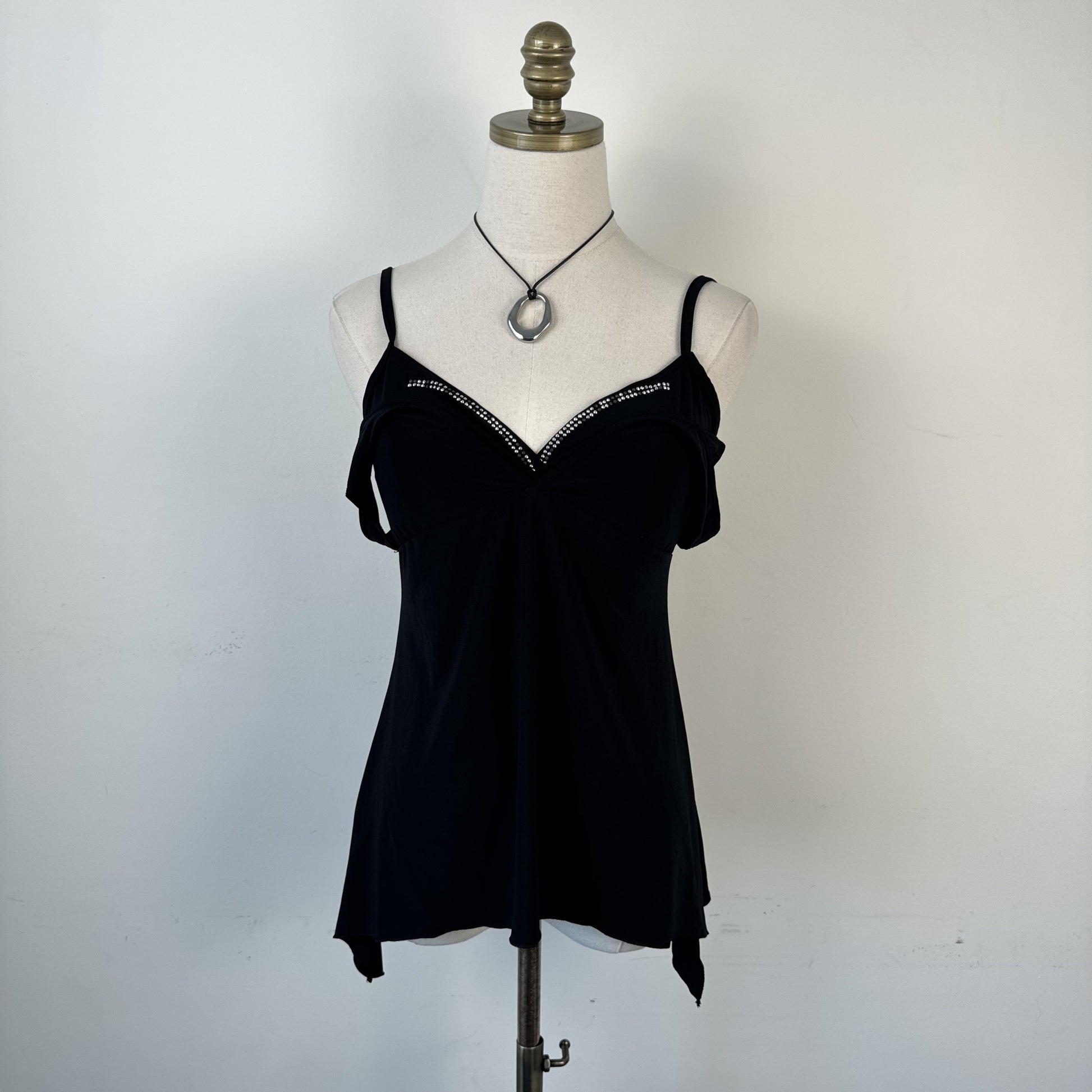 Vintage Black Pixie Babydoll Top
