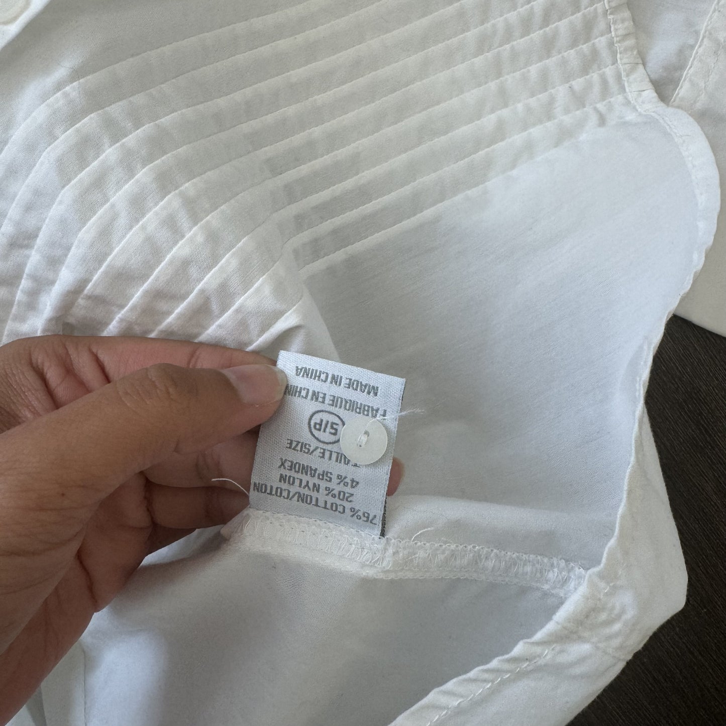 Vintage Suzy Shier White Fitted Pleated Button Up Shirt – view 9