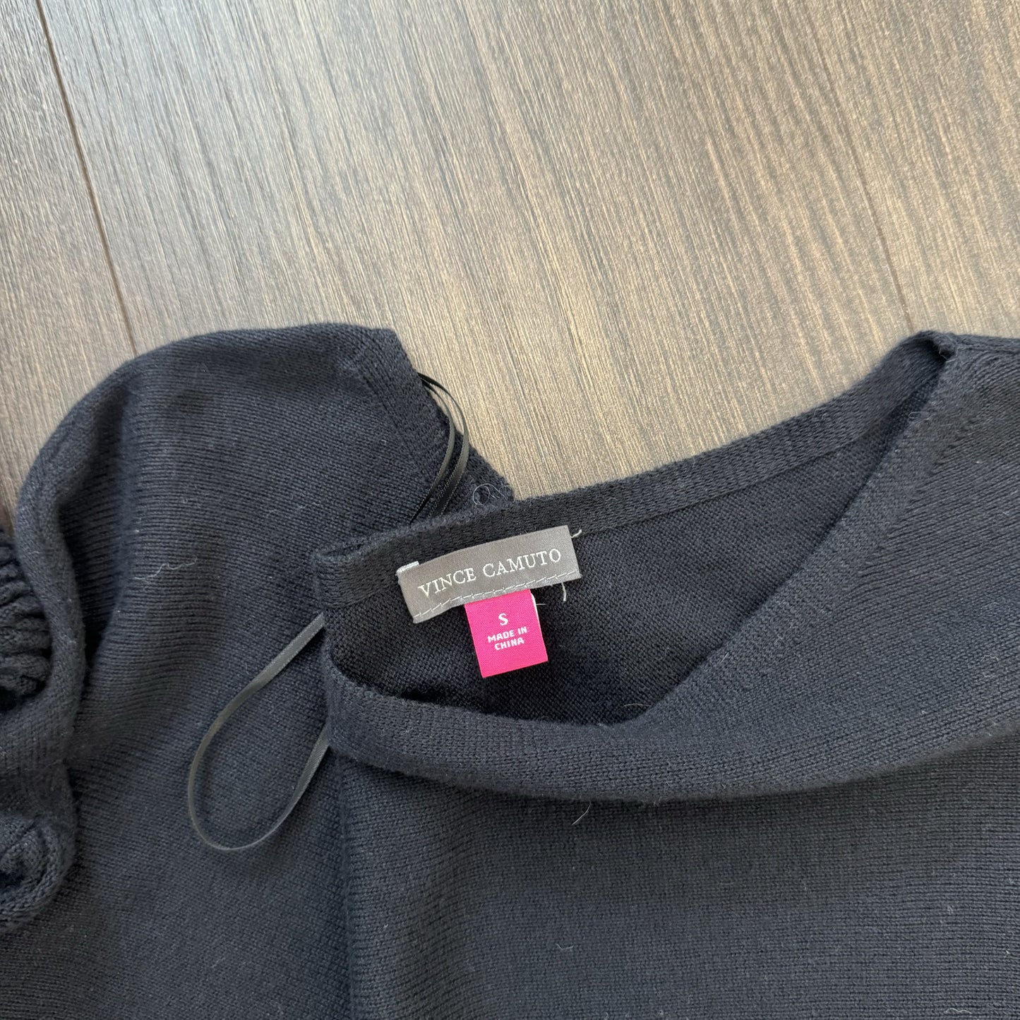 Vince Camuto Black Boat Neck Knit Sweater with Bell Sleeves – view 5