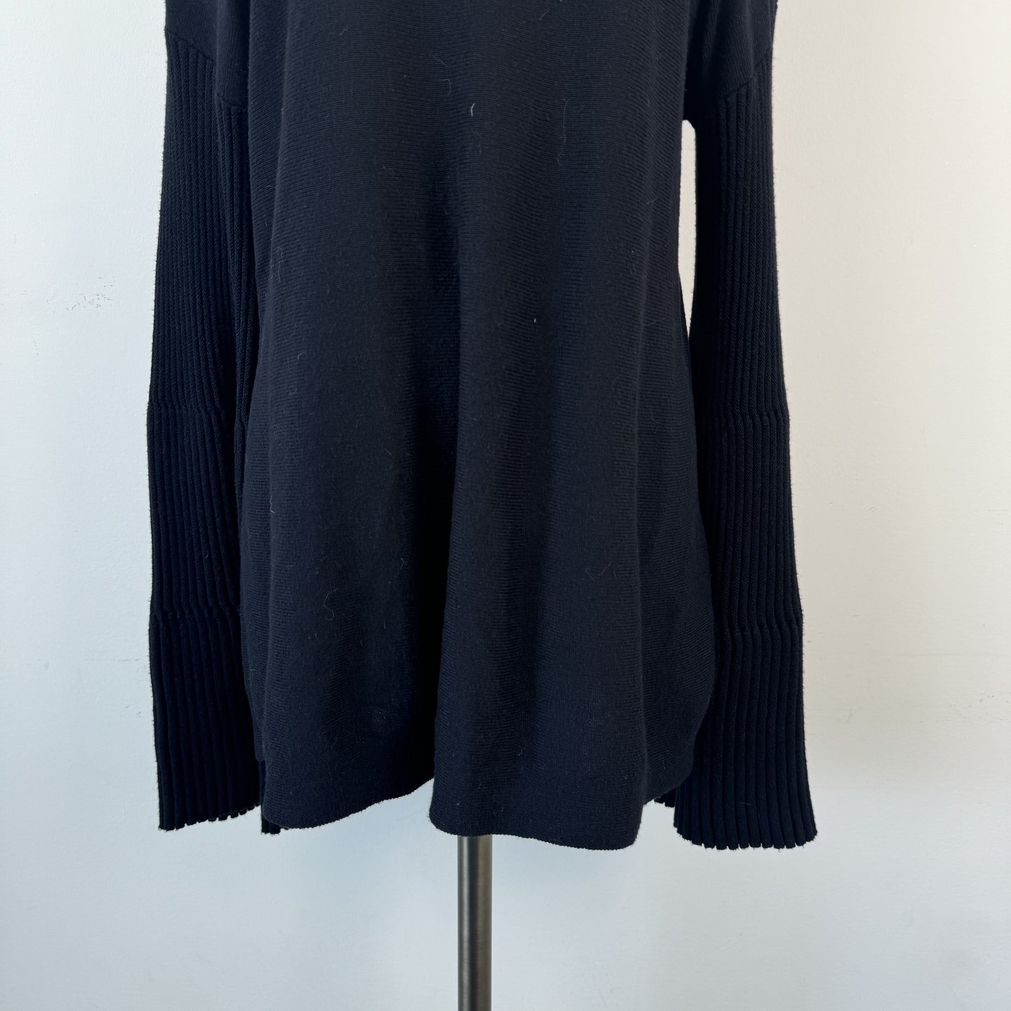 Vince Camuto Black Boat Neck Knit Sweater with Bell Sleeves – view 6