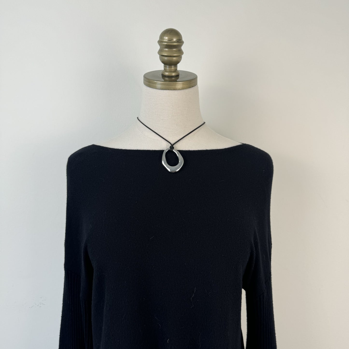 Vince Camuto Black Boat Neck Knit Sweater with Bell Sleeves – view 7