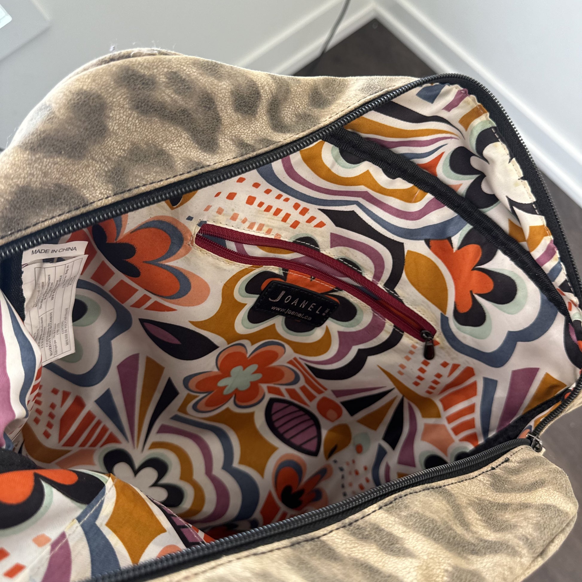 Jonael Leopard Snakeskin Print Studded Oversized Shoulder Bag – view 4