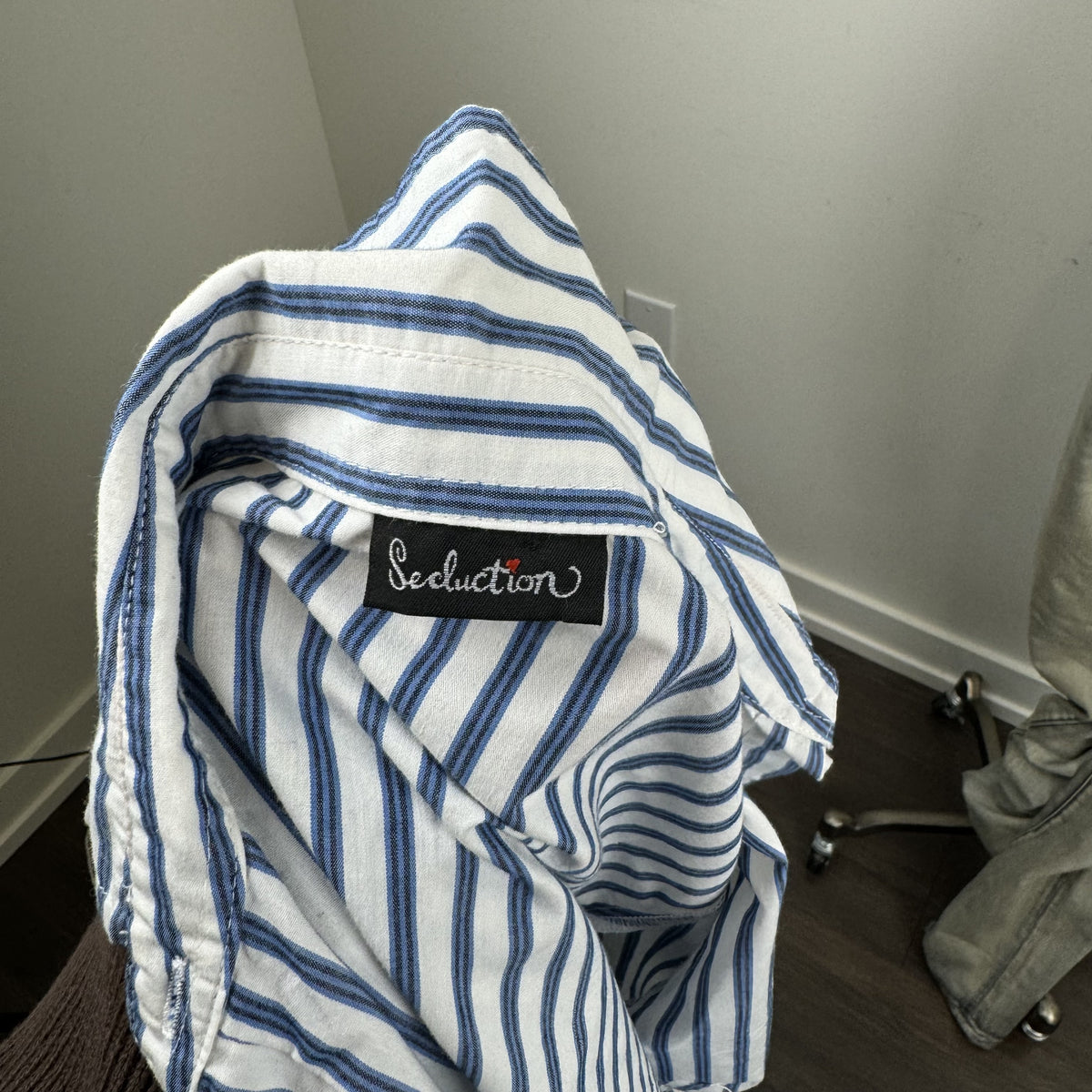 Vintage Seduction Striped Button Up Shirt – view 7