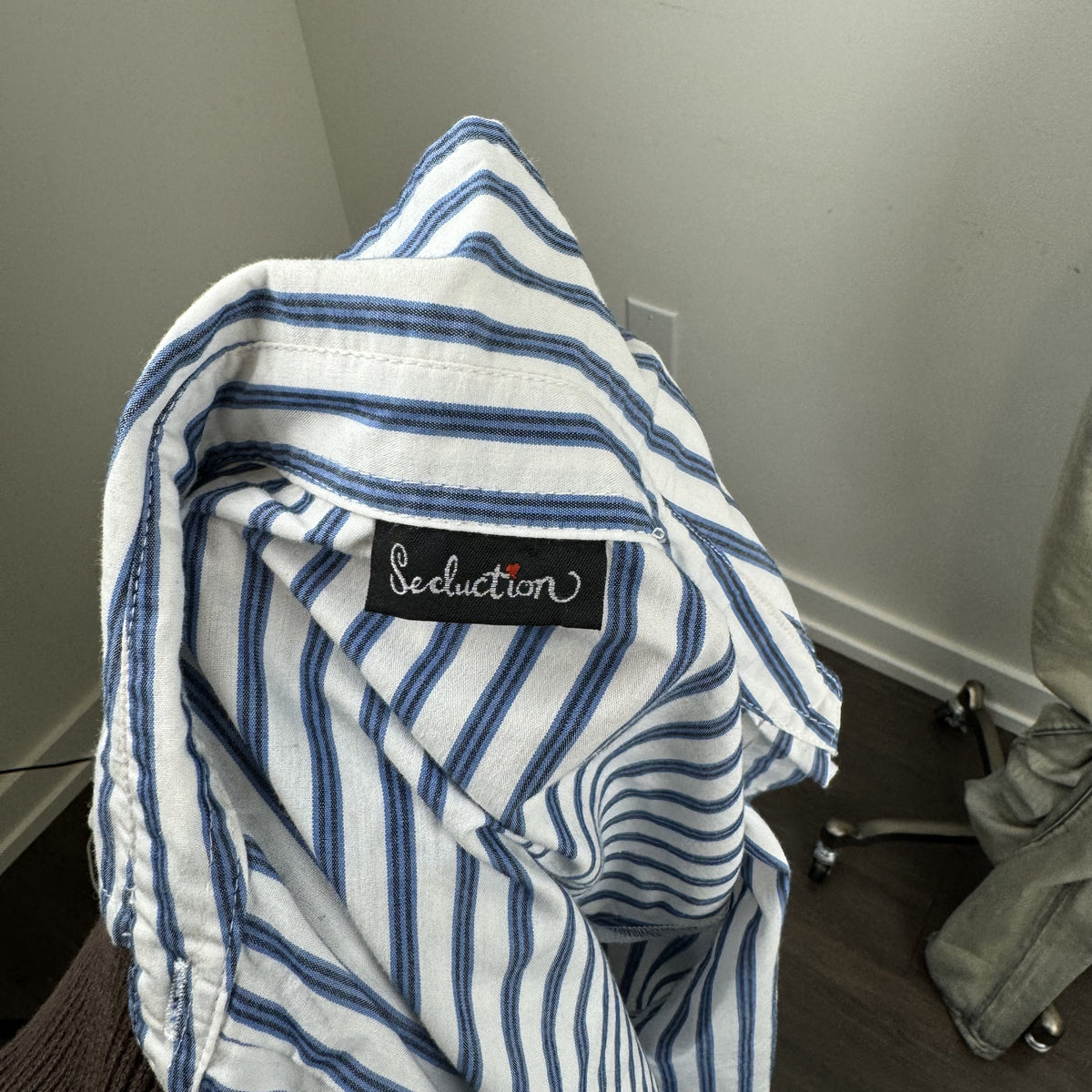 Vintage Seduction Striped Button Up Shirt – view 8