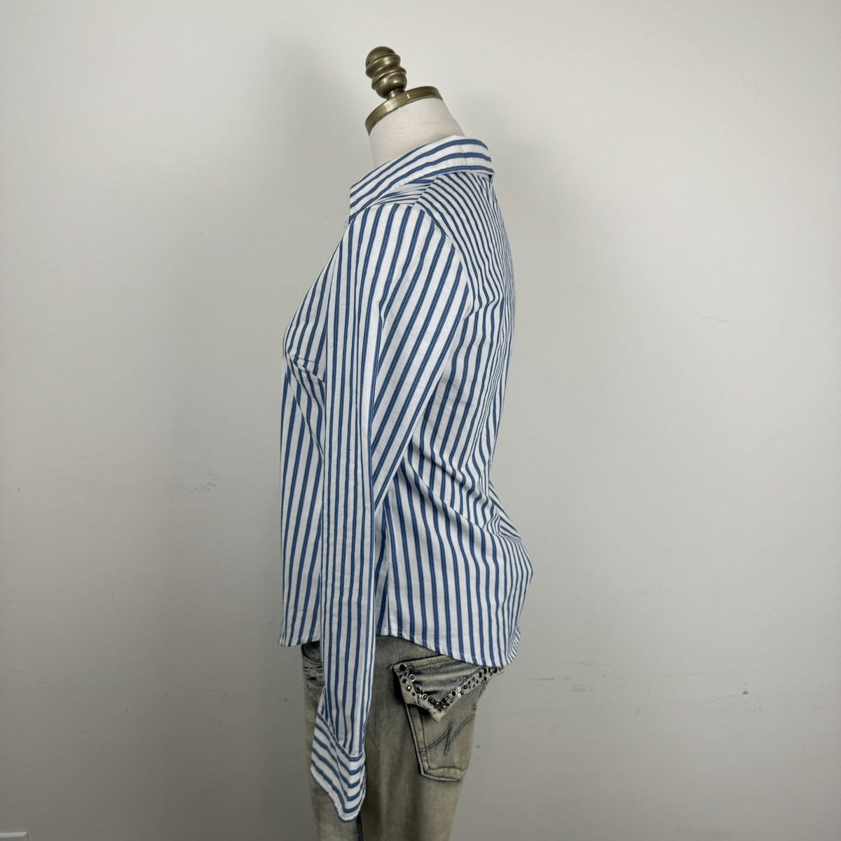 Vintage Seduction Striped Button Up Shirt – view 3