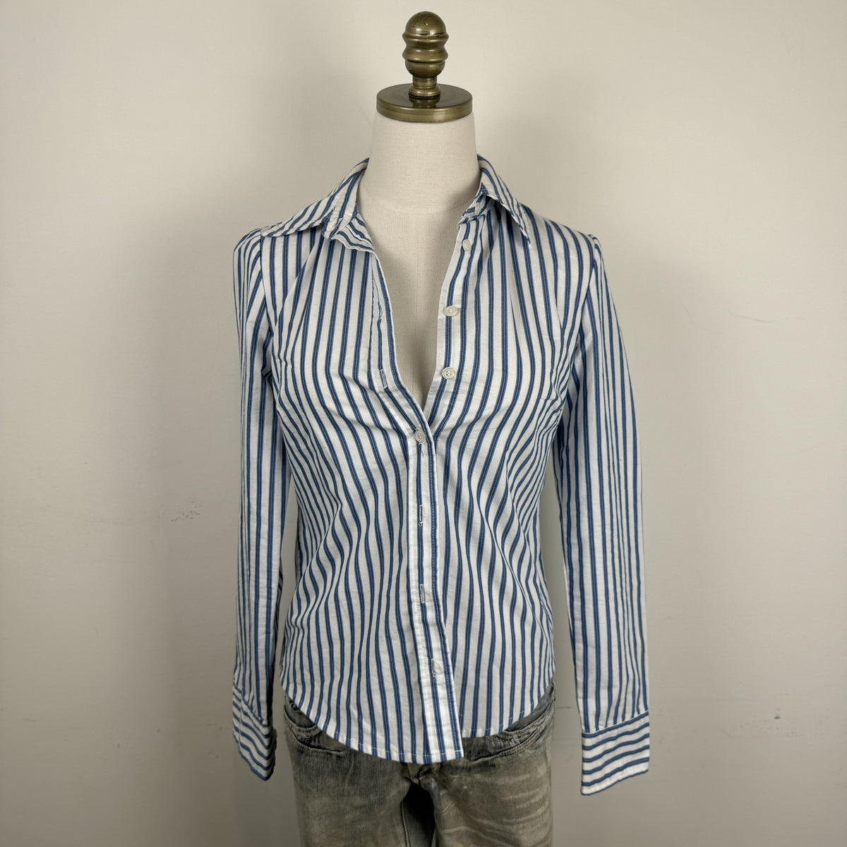 Vintage Seduction Striped Button Up Shirt – view 5