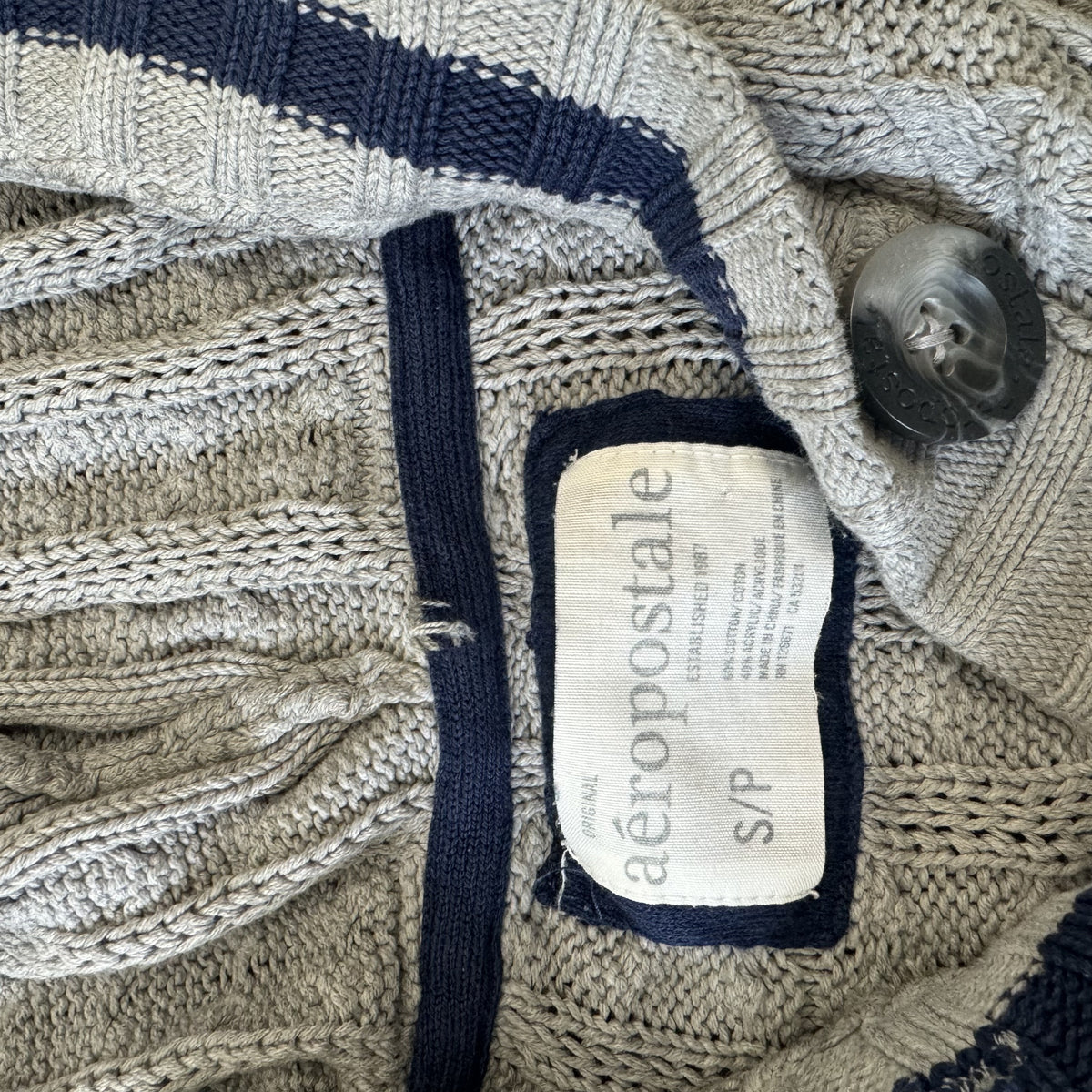 Y2K Aeropostale Striped Hoodie Fitted Button Up Cardigan – view 10