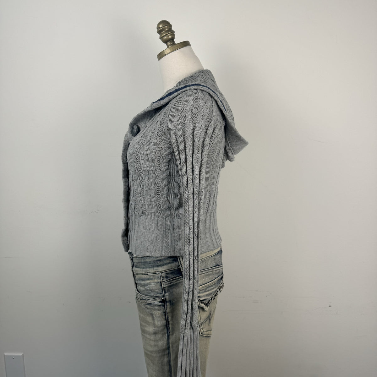 Y2K Aeropostale Striped Hoodie Fitted Button Up Cardigan – view 5
